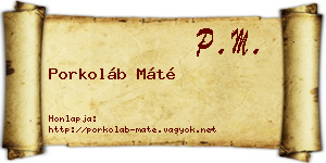 Porkoláb Máté névjegykártya